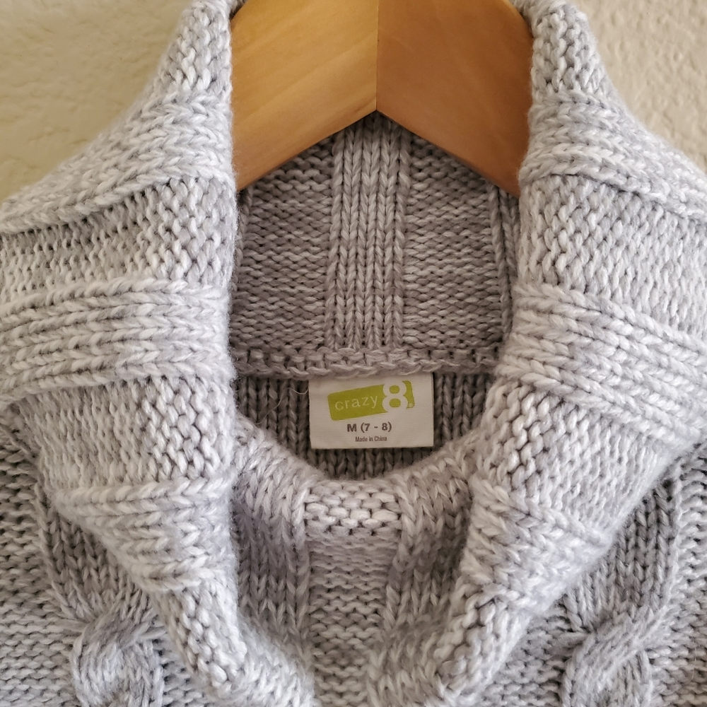 CRAZY 8 cable knit poncho sz 7-8 - Picture 5 of 5